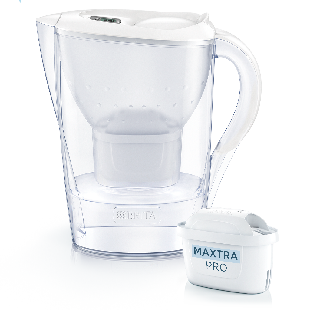 BRITA Carafe filtrante Marella blanche + 12 cartouches filtrantes MAXTRA PRO All-in-1 - Nouveau MAXTRA+ - Electroménager