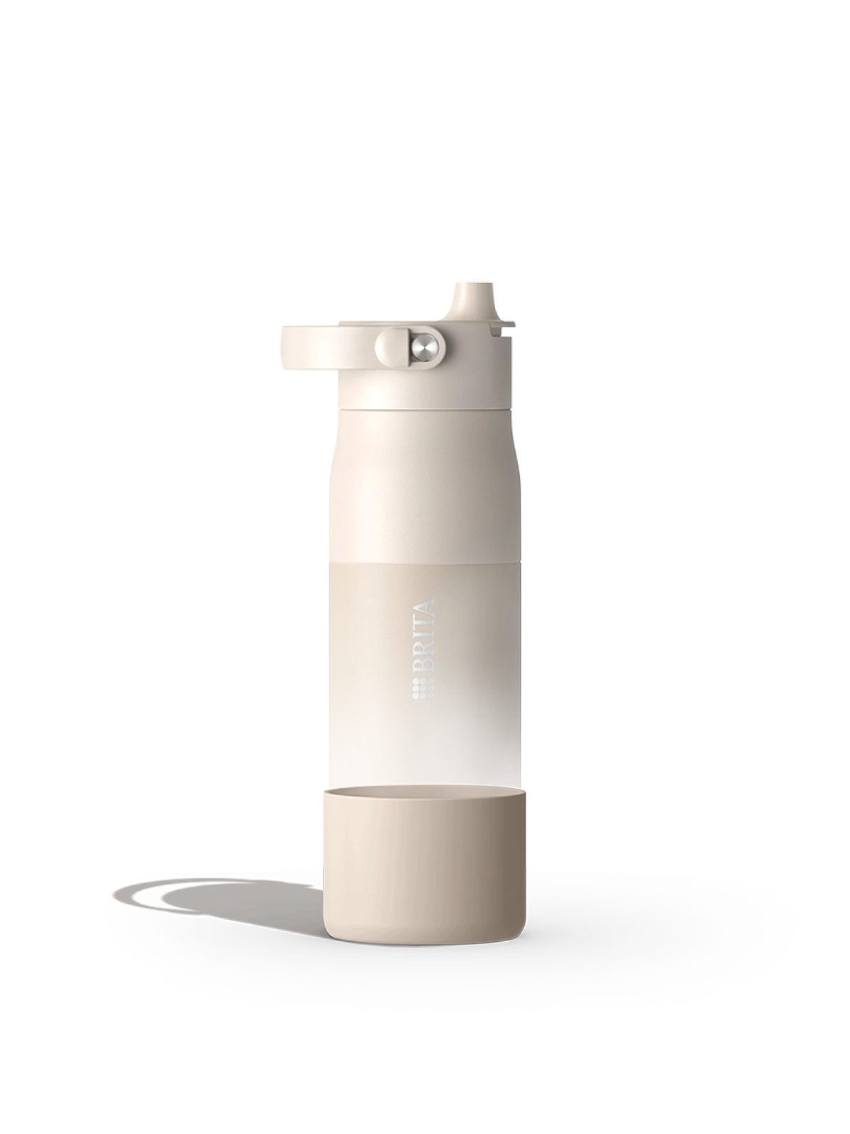 Beige silicone boot for BRITA LARQ water bottle.